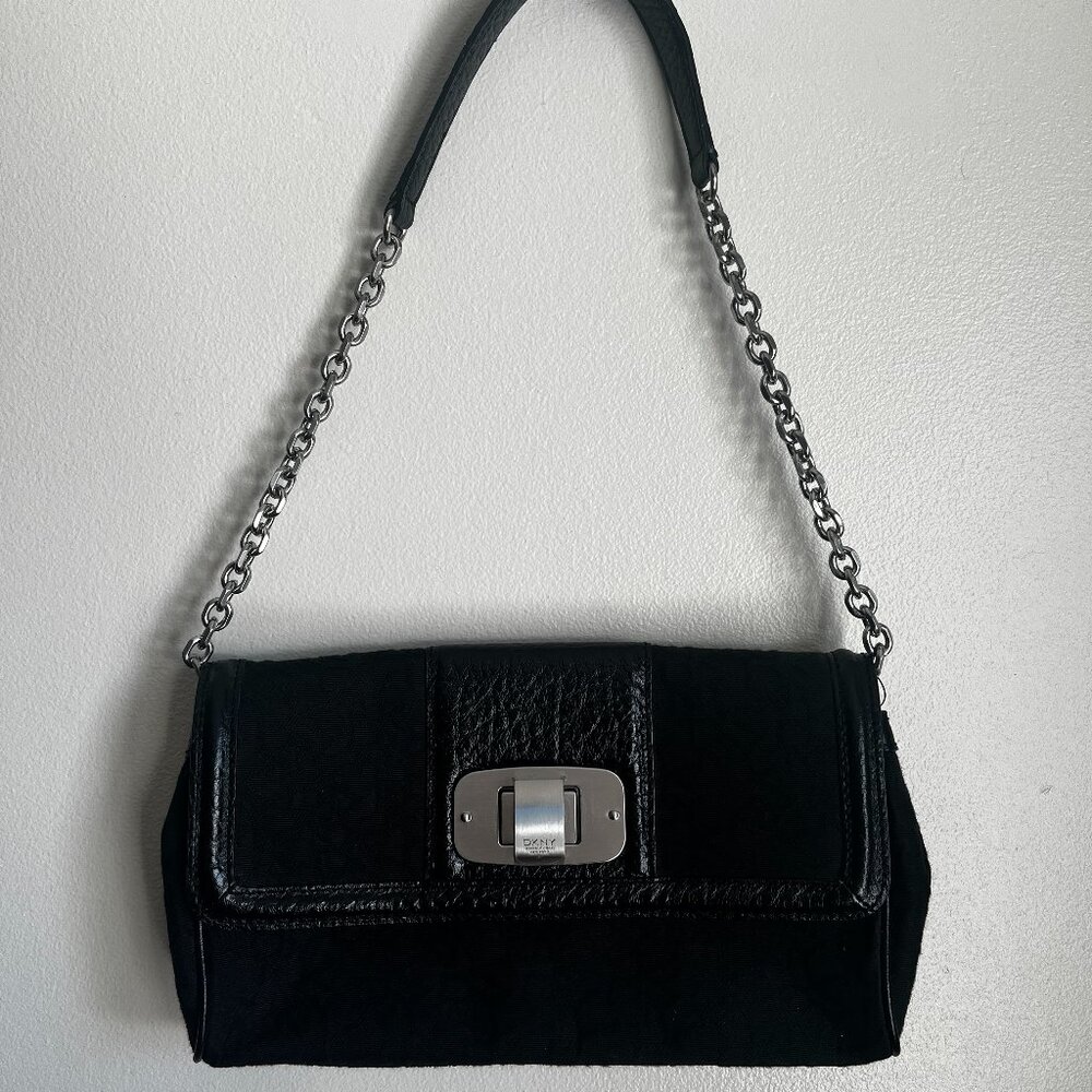 DKNY Monogram Canvas Chain Shoulder Bag